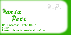 maria pete business card